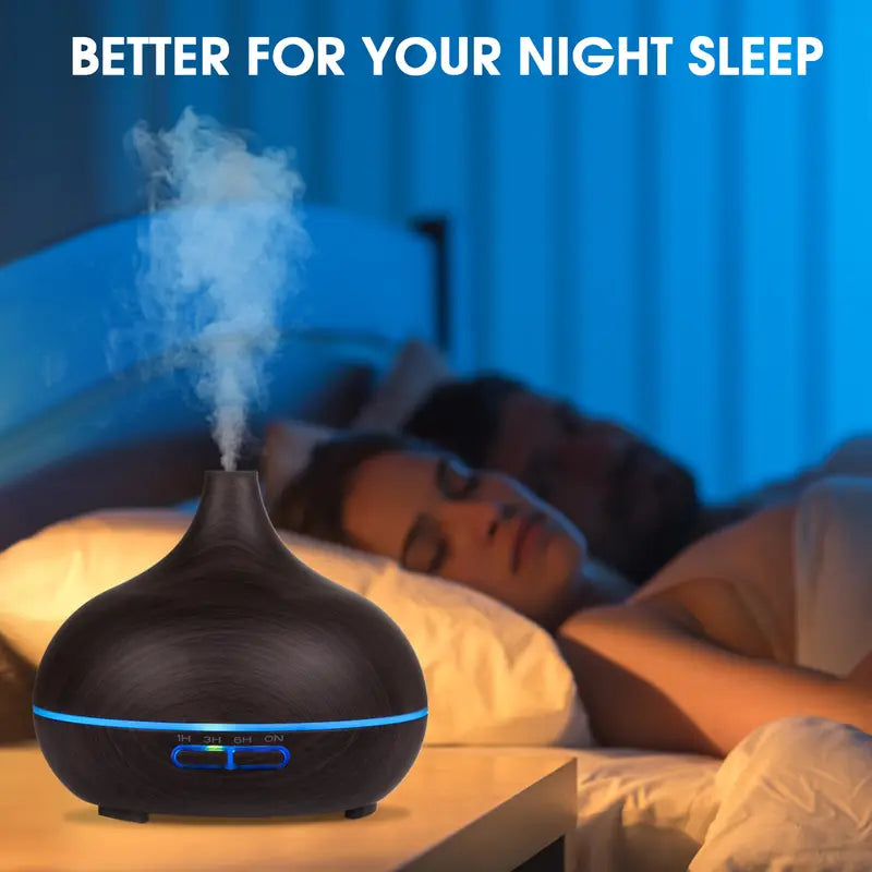 Diffuser for Home, 550ML Large Capacity Diffuser, Essential Oil Diffuser with 12 Bottles of Essential Oils, Aroma Diffuser with Remote Control for Hotel Spa Yoga Room - Humidifier with 7Colors LED Night Light for Bedroom Home Relaxation