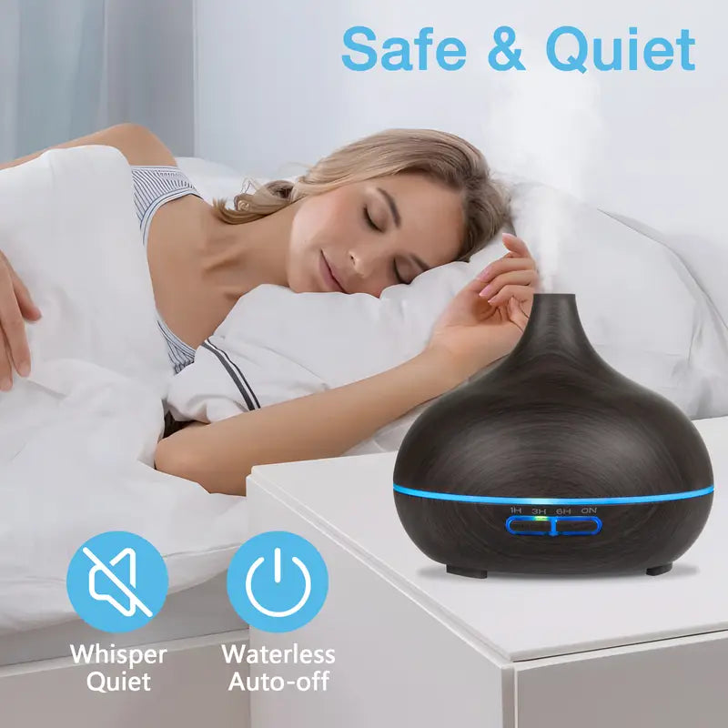 Diffuser for Home, 550ML Large Capacity Diffuser, Essential Oil Diffuser with 12 Bottles of Essential Oils, Aroma Diffuser with Remote Control for Hotel Spa Yoga Room - Humidifier with 7Colors LED Night Light for Bedroom Home Relaxation